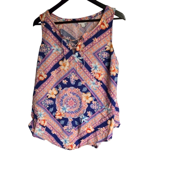 J. Jill Floral Patterned Sleeveless Top Medium - Picture 2 of 6